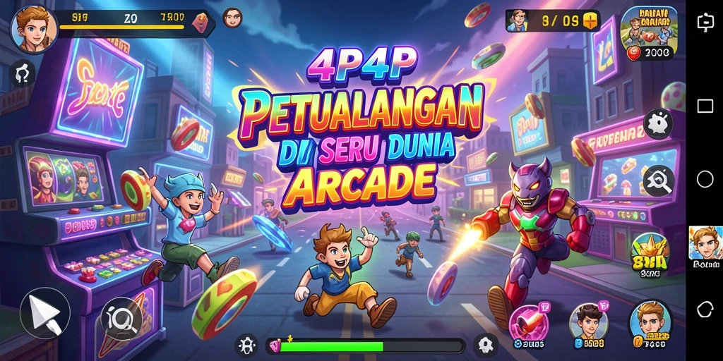 Tampilan gameplay 4P4P yang menarik dan penuh warna.