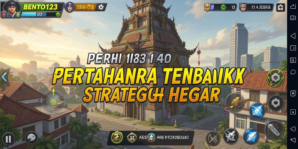 Tampilan gameplay seru dalam BENTO123 dengan menara pertahanan strategis.