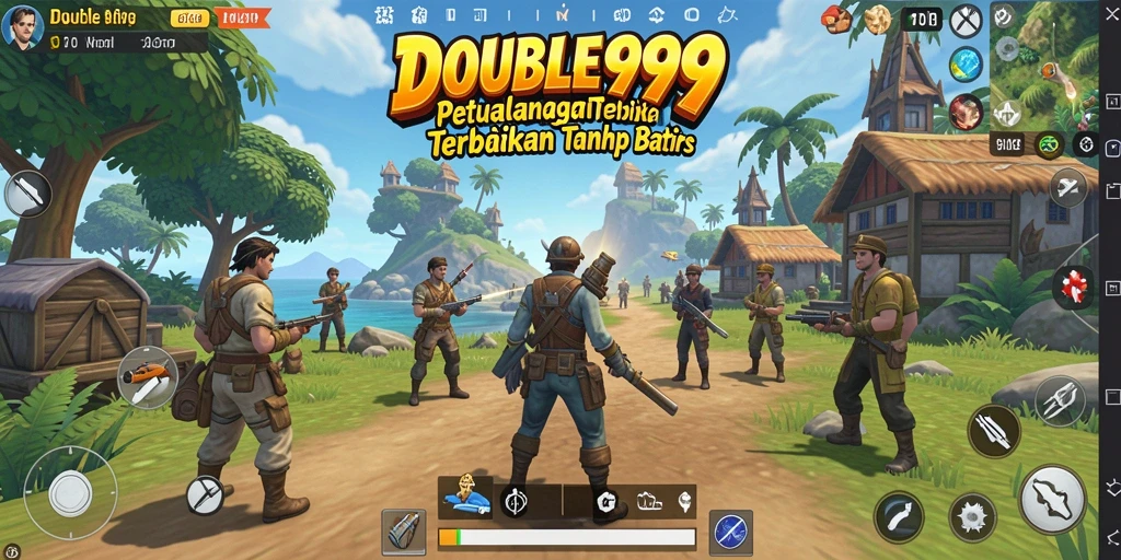 Screenshot gameplay DOUBLE999 yang menampilkan dunia terbuka yang luas.