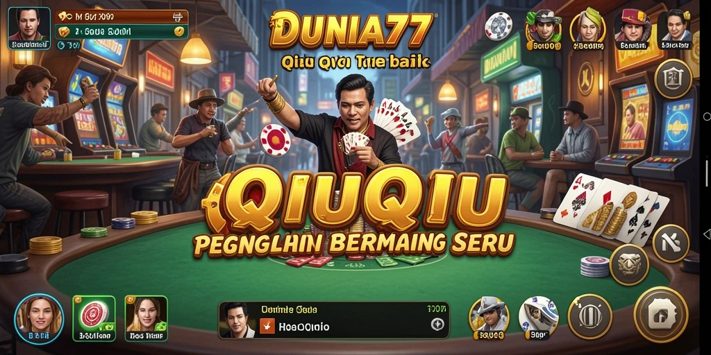 Tampilan gameplay QiuQiu yang seru dan menyenangkan di DUNIA77.