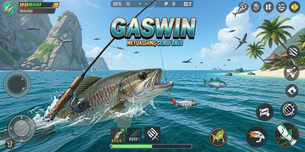 Tangkapan ikan besar dalam gameplay GASWIN yang menantang.