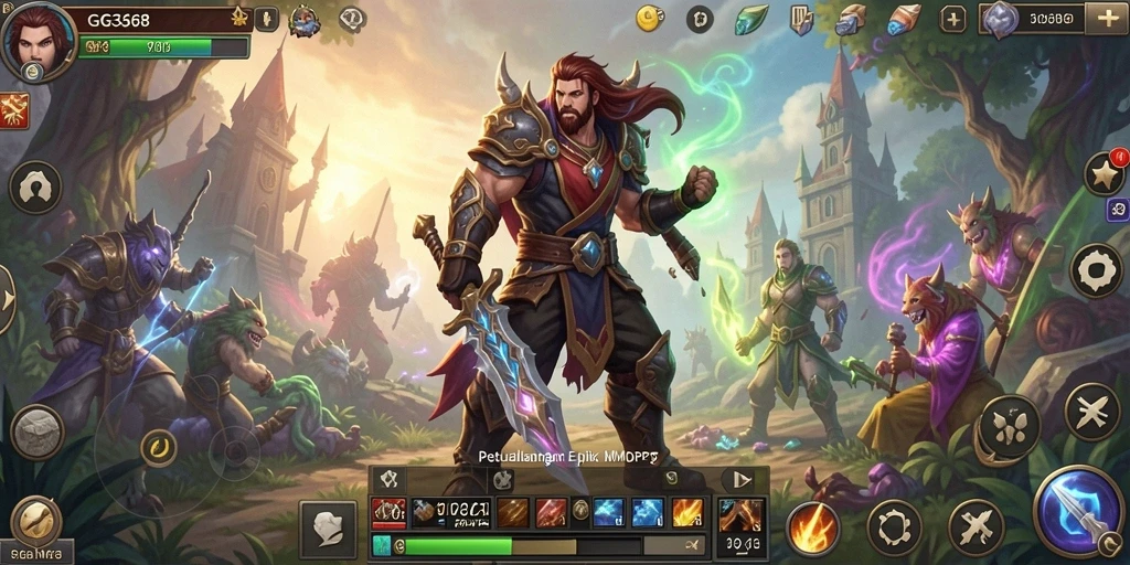 Tampilan gameplay GG368 yang mengesankan dalam dunia MMORPG.