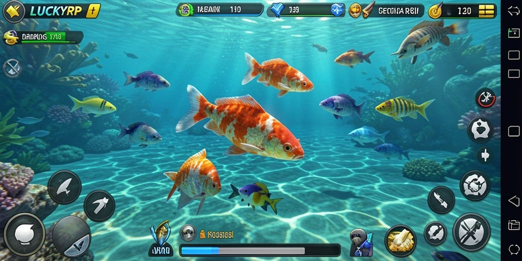 Tampilan gameplay LUCKYRP yang menarik dalam permainan Tembak Ikan.