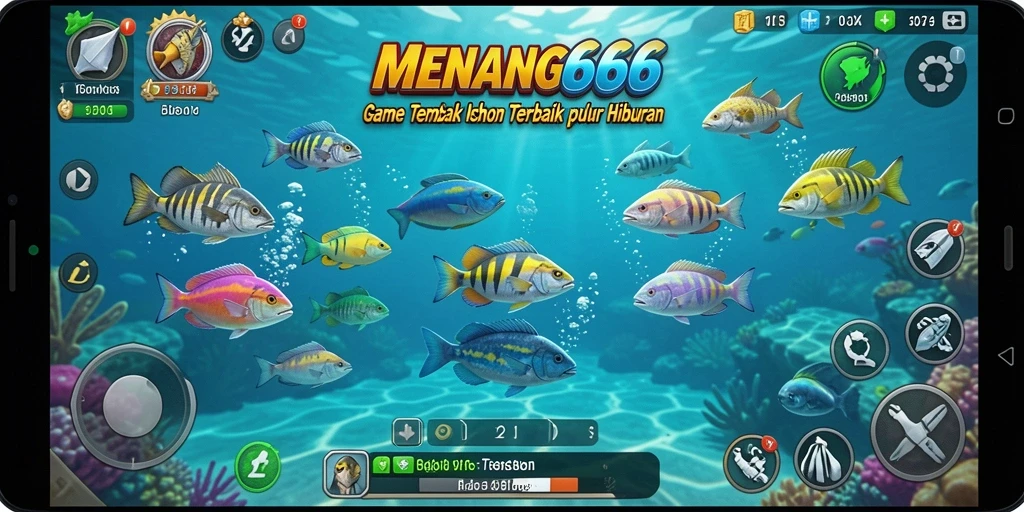Screenshot gameplay menampilkan aksi menembak ikan yang seru.