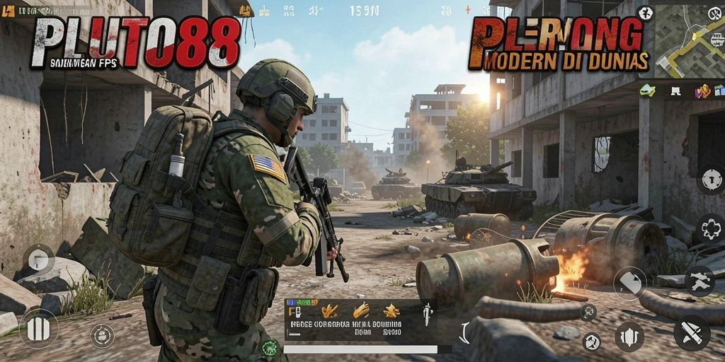Screenshot gameplay menunjukkan aksi pertempuran intens di <strong>PLUTO88</strong>.