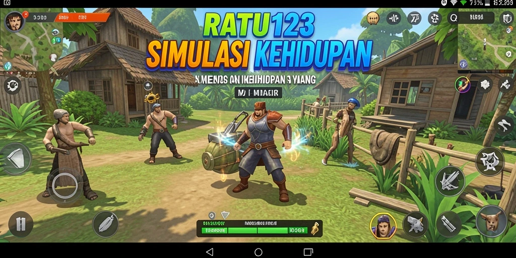 Tampilan gameplay yang menakjubkan dari RATU123, menampilkan interaksi karakter.