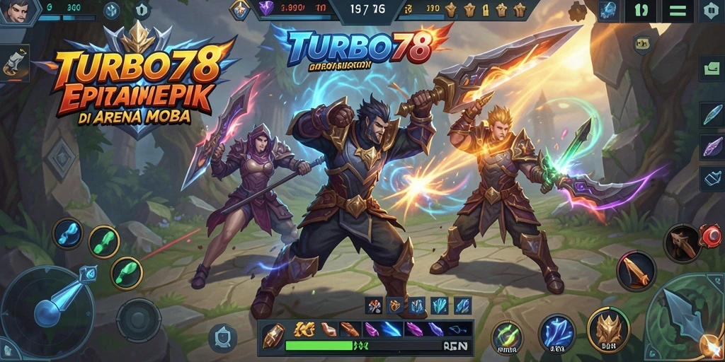 Tampilan gameplay seru di arena pertarungan MOBA.