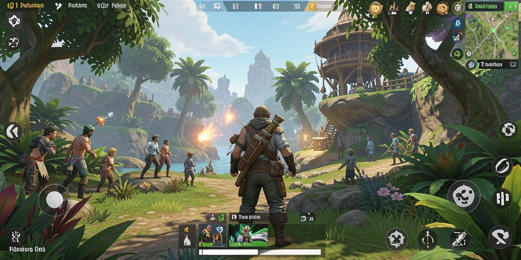 Tampilan gameplay V21 yang menakjubkan di dunia terbuka.