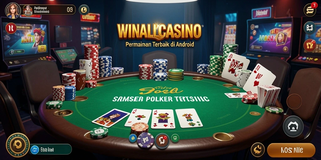Tampilan gameplay poker yang mendebarkan di WINALLCASINO.